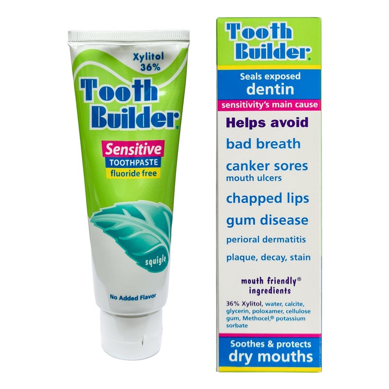 Squigle Tooth Builder SLS Free Toothpaste (Stops Tooth Sensitivity) Prevents Canker Sores, Cavities, Perioral Dermatitis, Bad Breath, Chapped Lips, 4 oz (4 Ounce (Pack of 1), Unflavored) - Image 4